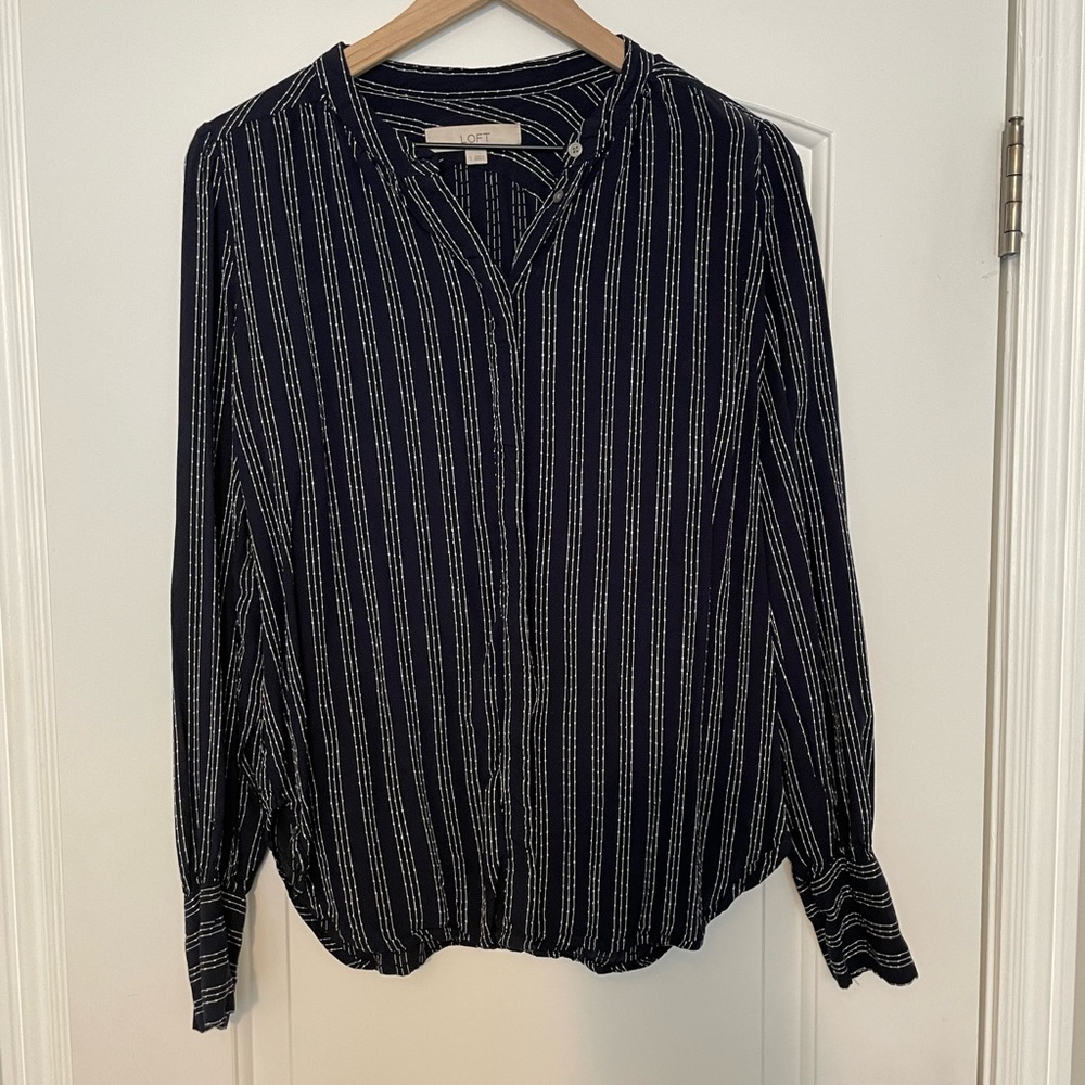 Loft Jacquard Button Down Blouse - image 2